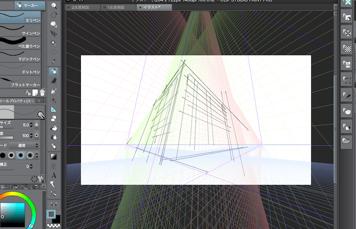 クリスタのパース定規で遠近法の透視図を描くには の巻 Reach Rh Com