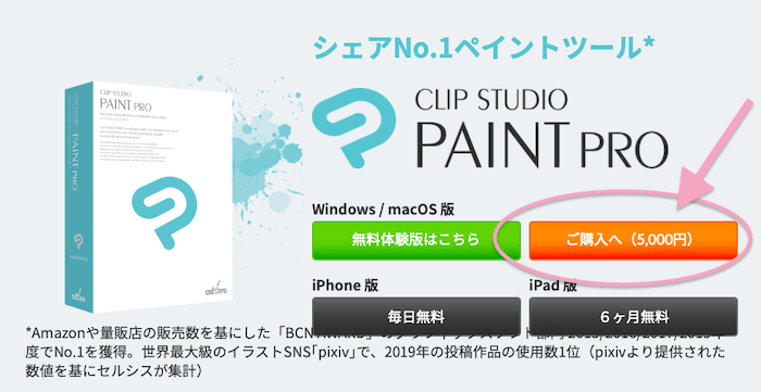 クリスタPRO購入